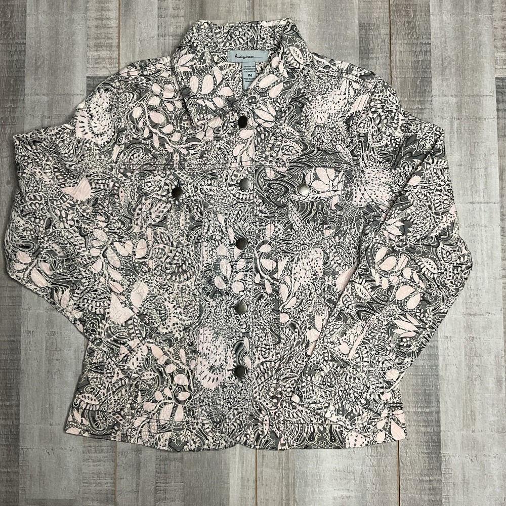 Analogy Women's Blazer PM Tapestry Embroidered Paisley Floral Jacket
